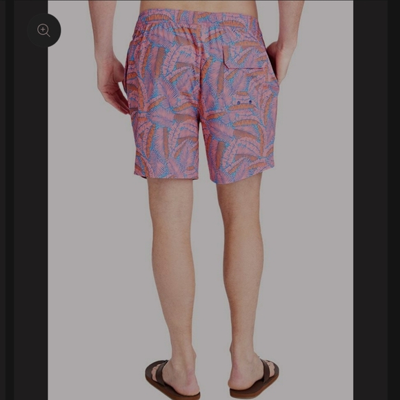 Vineyard Vines Printed Chappy Island Palms Swim Trunks Pink Orange Mens Size XL - Picture 3 of 15